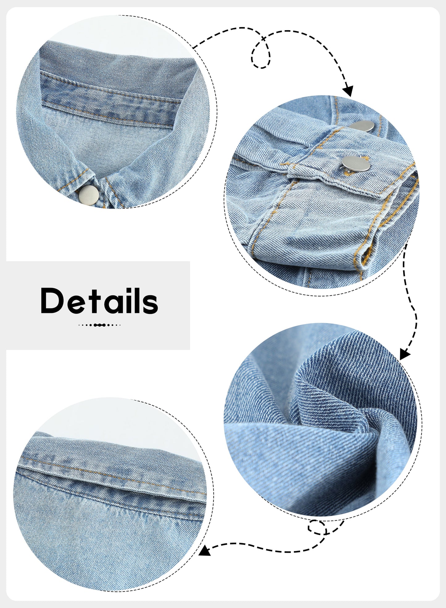 Denim Jacket for Women Long Sleeve Boyfriend Jean Jacket Loose Coat Sky Blue S Female