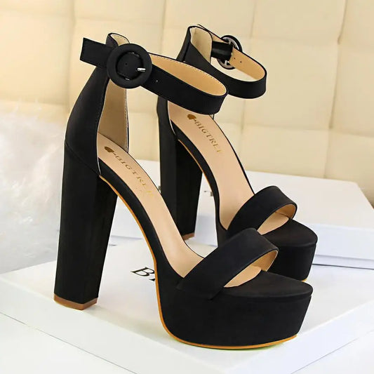 Shoes Women Pumps High Heels Shoes Women Heels Sexy Block Heels Fashion Women Sandals Platform Buckle New Ladies Shoes